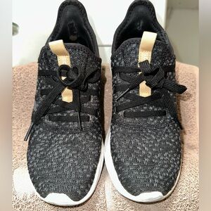 Adidas Black and Tan Cloudfoam Sneakers